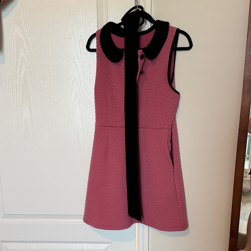 Smak Parlour Pink Sleeveless Dress with Black Trim